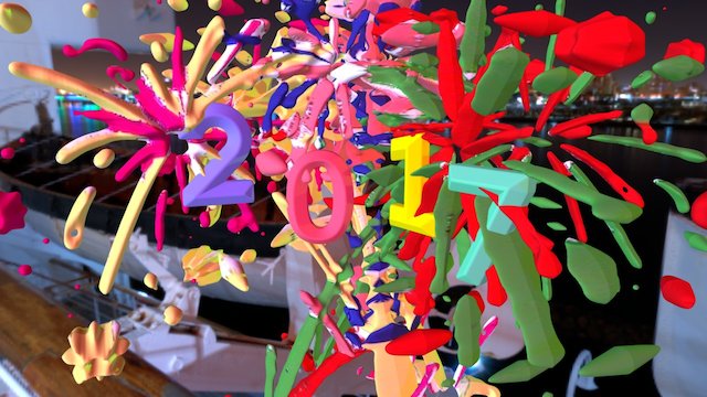 2017 New Year Fireworks 3D Model