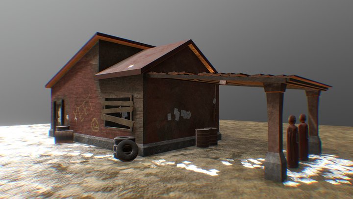 Abandoned Gas Station 3D Model