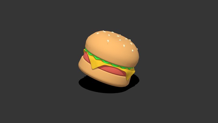 3D Burger Food Object 3D Model