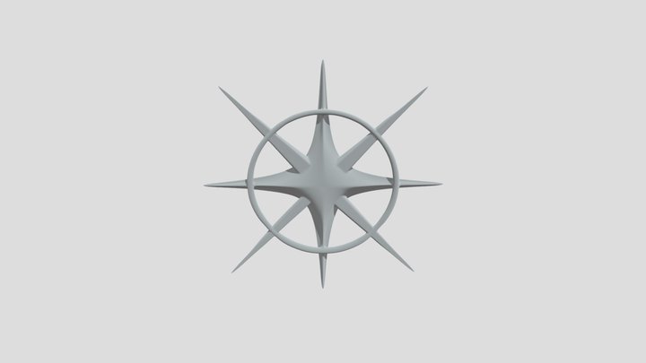 Black Compass Rose 3D Model
