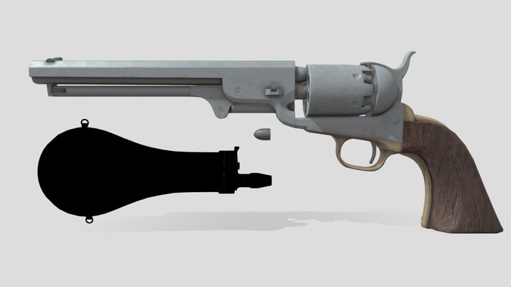 Old Revolver from 1851 3D Model
