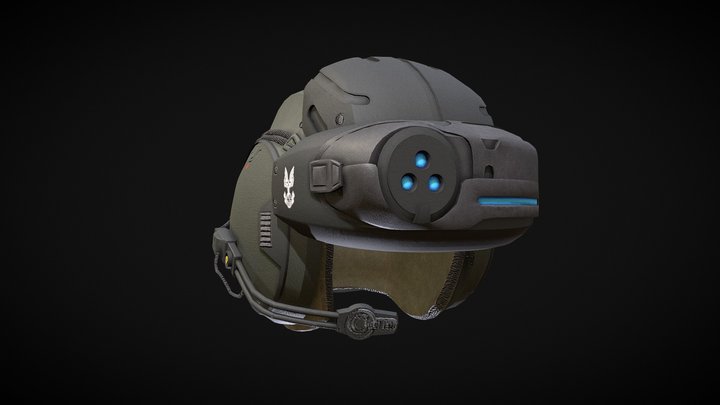 Halo CE Echo 419 Helmet 3D Model