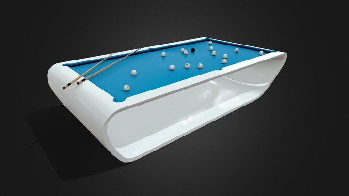 Modern billard - Low Poly 3D Model