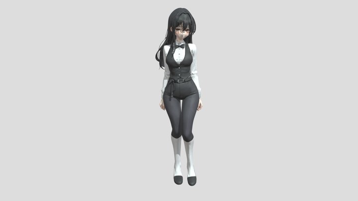 3d office worker model