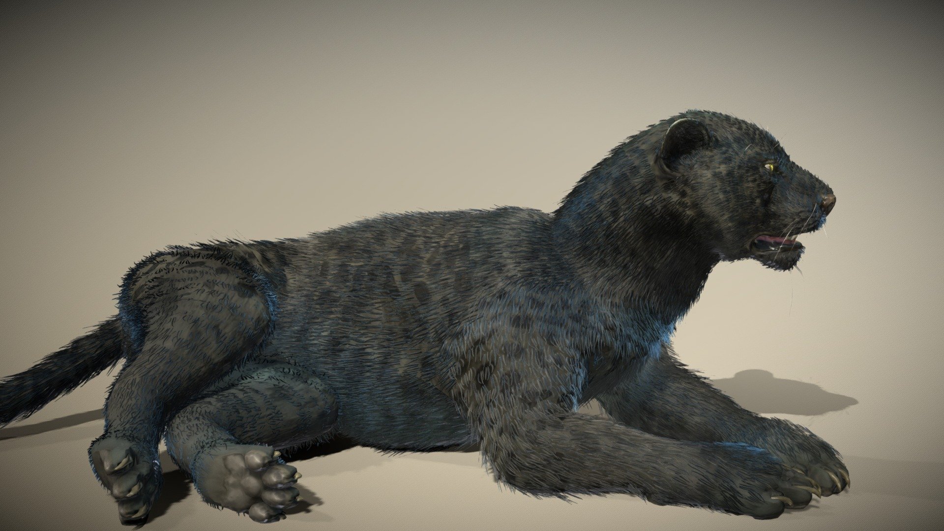 Black Panther ( melanistic Arabian Leopard ) - 3D model by Nestaeric ...