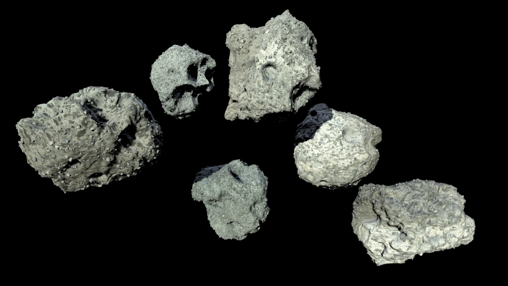 6 Asteroids (high-Poly) - 3D model by Sereib [6cb7730] - Sketchfab