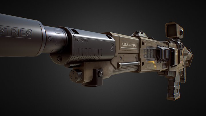 PBR Assault SniperRifle (from SciFi weapon pack) 3D Model