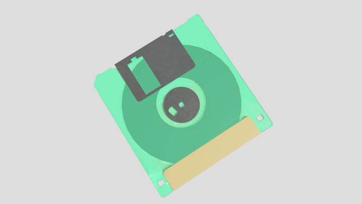 Floppy Disk Transparent Plastic 3D Model