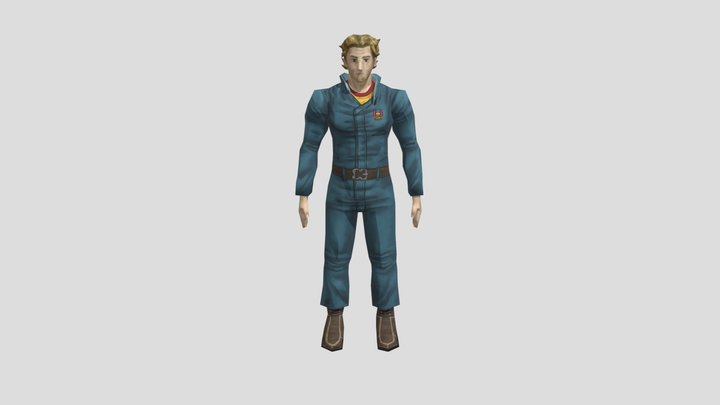 Pre-crash-curly-from-mouthwashing-rigged 3D Model