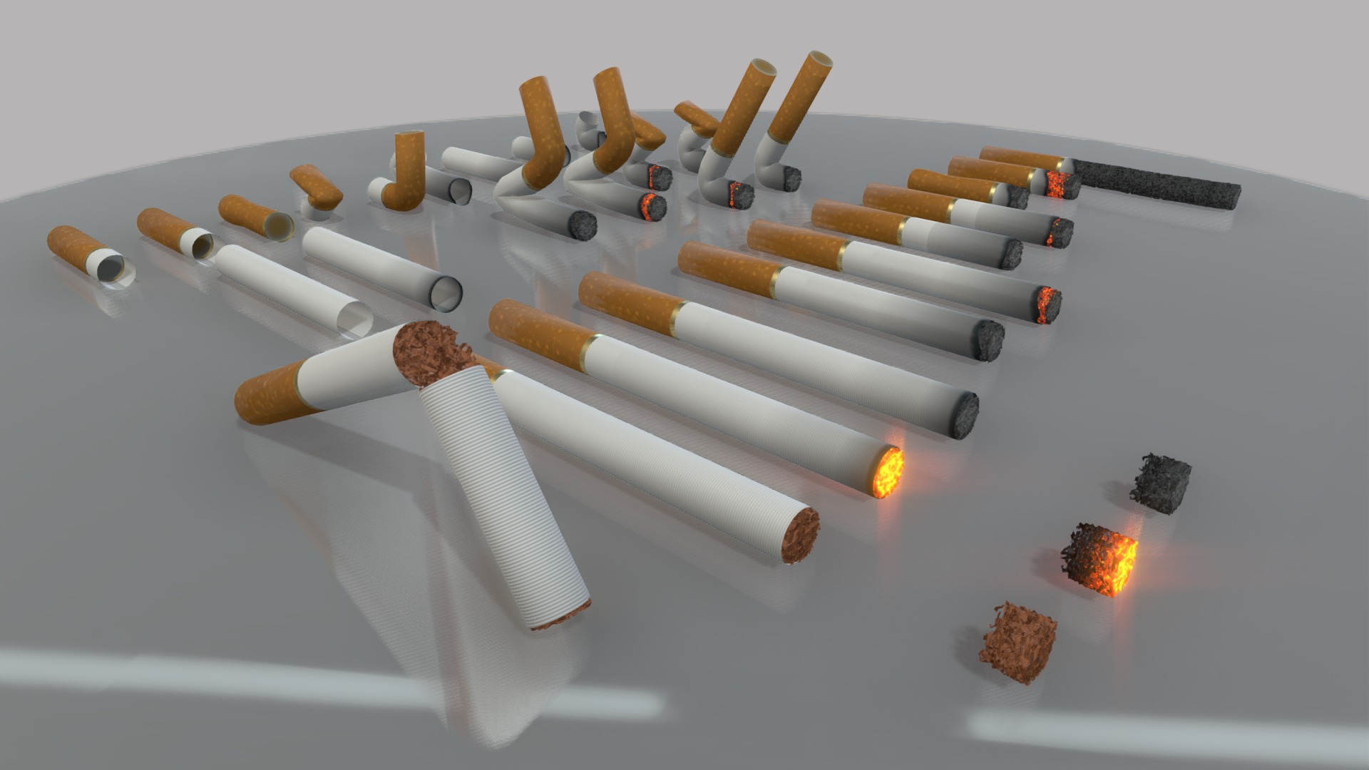 3D model Modular Cigarettes (High-Poly) - This is a 3D model of the Modular Cigarettes (High-Poly). The 3D model is about a group of cigarettes.