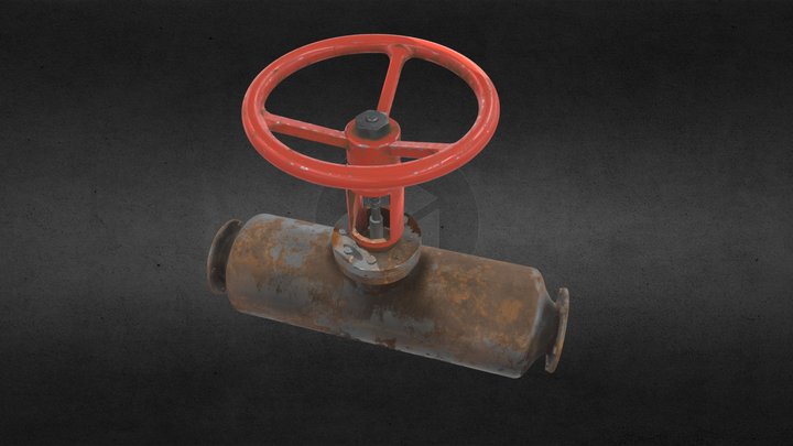 Dirty Rusty Valve Pipe Tube 3D Model