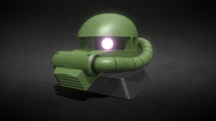 Zaku II Head Bust 3D Model