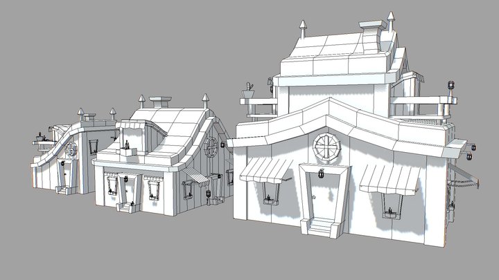Modular houses. 3D Model