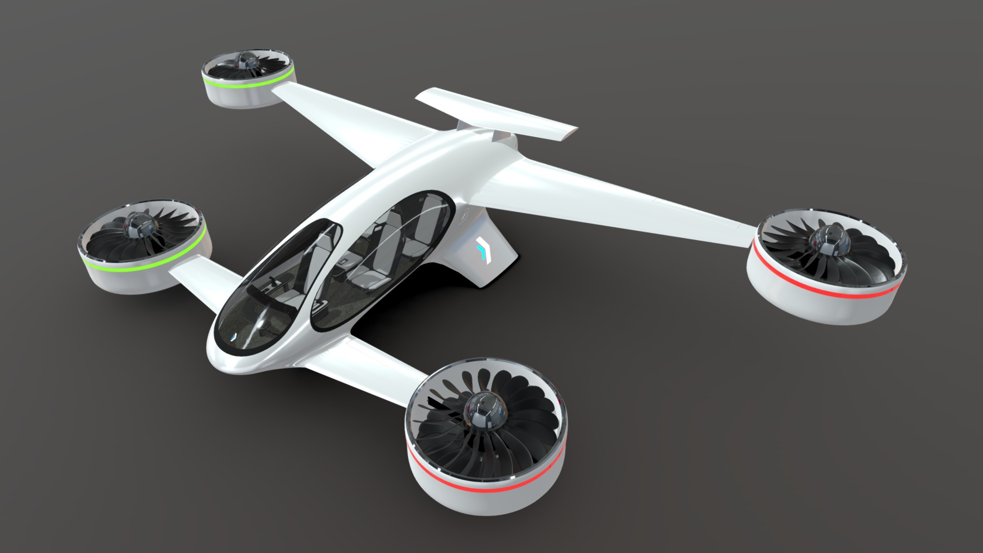 3D model SBX eVTOL Flying Vehicle - This is a 3D model of the SBX eVTOL Flying Vehicle. The 3D model is about a drone with a fan.