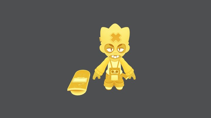 Ollie_pure_gold_face_brawl_stars 3D Model