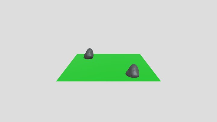 Grass with stones 3D Model