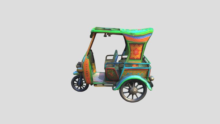 Low poly stylized Pakistani Ric 3D Model