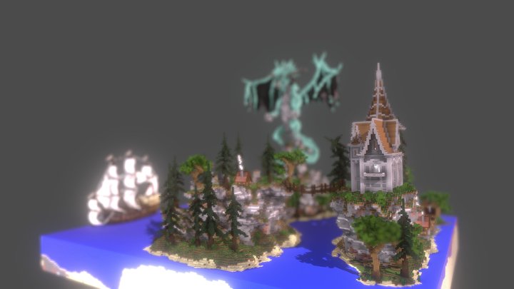 Minecraft Dragon Island (1000) 3D Model
