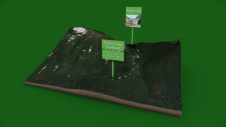 Talapus & Olallie Lake Trailhead, Washington 3D Model