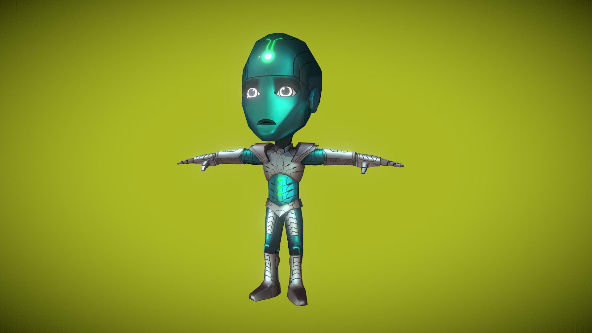 3D model Iron Boy - This is a 3D model of the Iron Boy. The 3D model is about a toy action figure holding a sword.