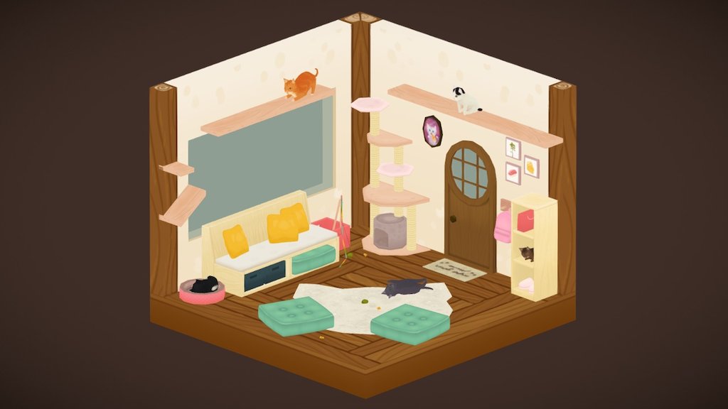 Cat Cafe — Sketchfab embed 3D viewer