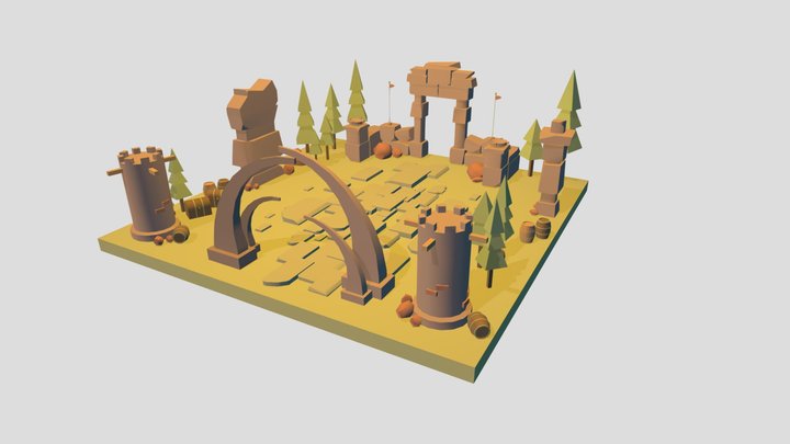 lowpoly scence (free) 3D Model