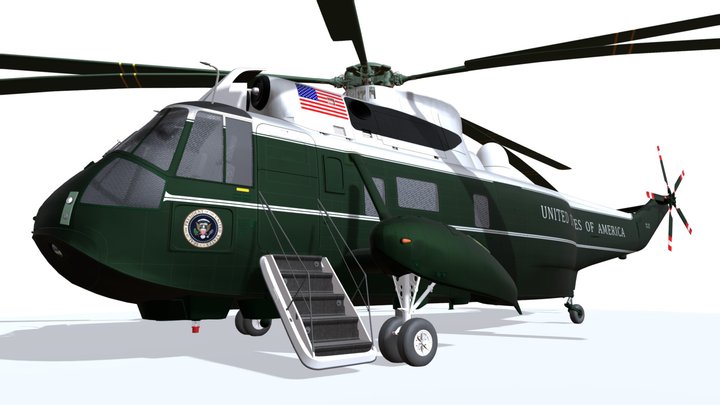 Marine One Helicopter 3D Model