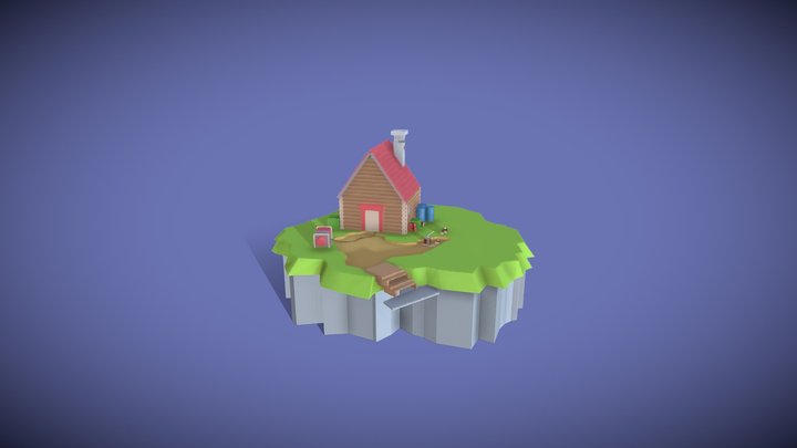 Toon House 3D Model