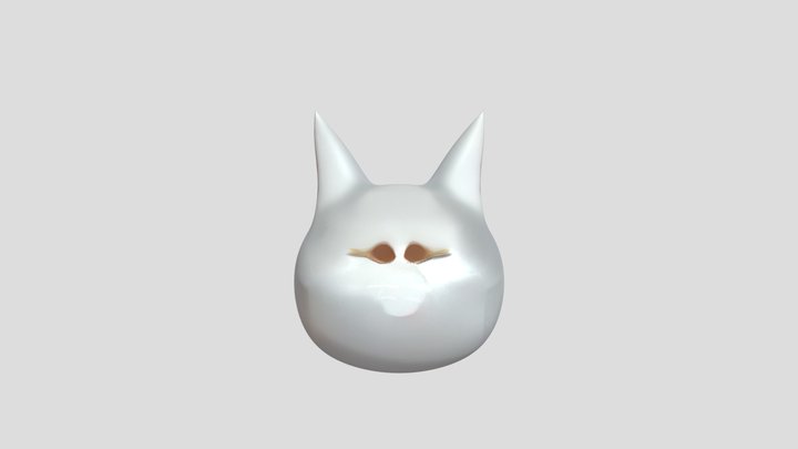 fluffy white creature with big ears and tail 3D Model
