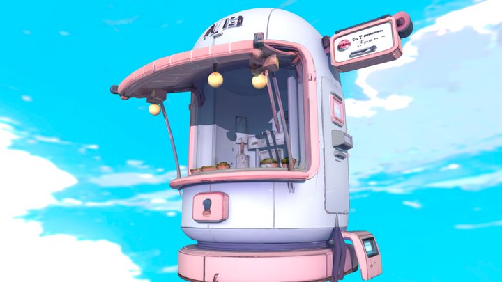 Flower Kiosk - Cozy Urban Floral Stand 3D Model