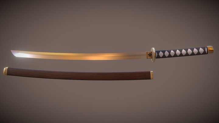 Katana Sword low-poly 3D Model