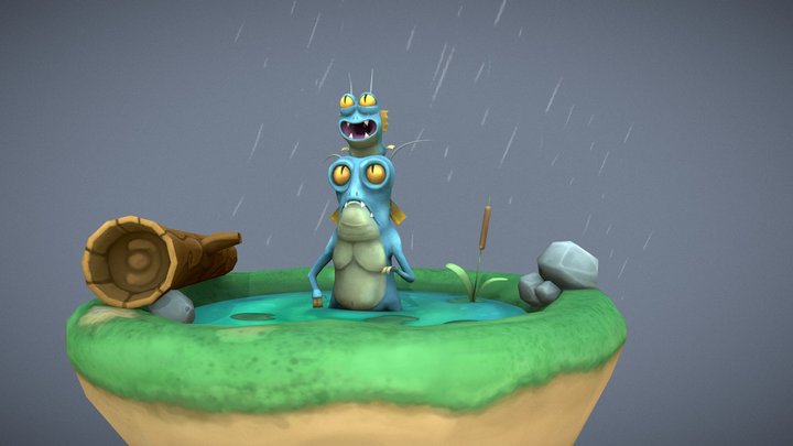Happy frogs 3D Model