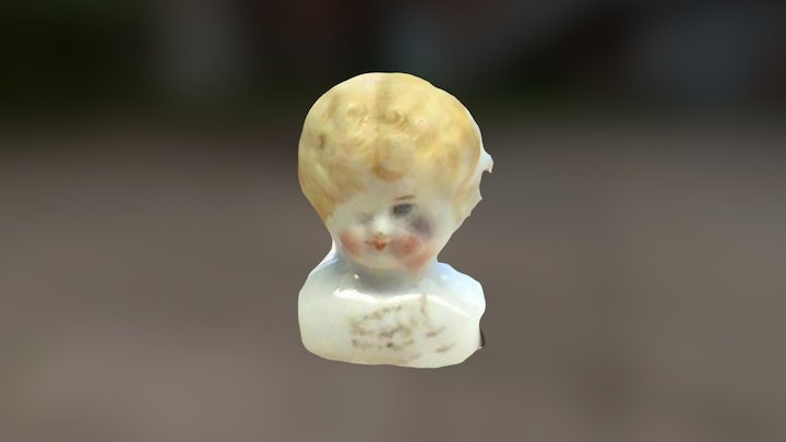 Porcelain Doll Bust Diffused Lighting 3D Model