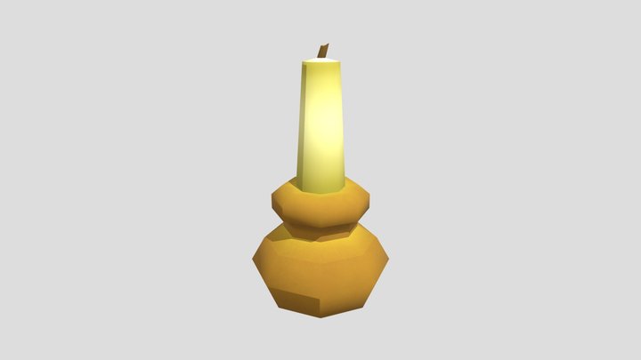 Low Poly Candle1 3D Model