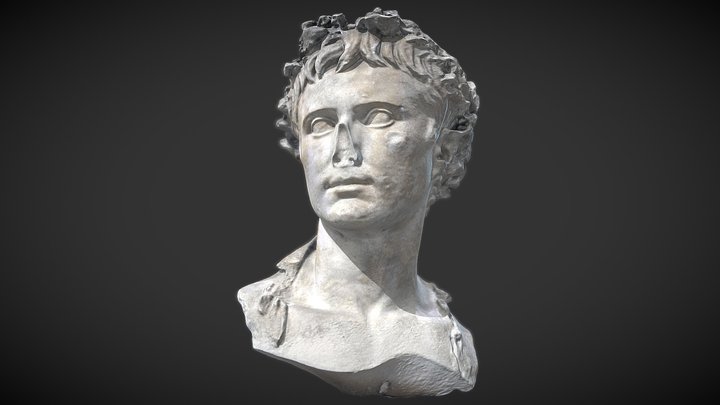 Buste d'Auguste couronné de chêne 3D Model