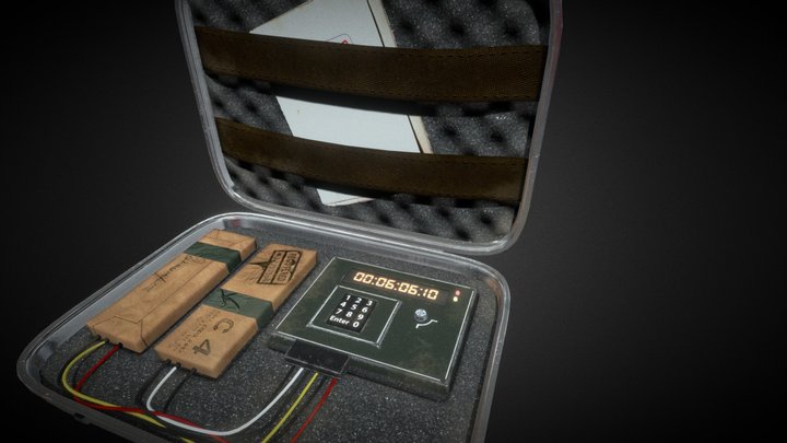 Briefcase C4 Bomb 3D Model