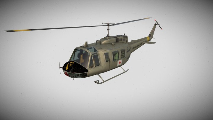 Huey MedEvac Bell UH-1H 3D Model