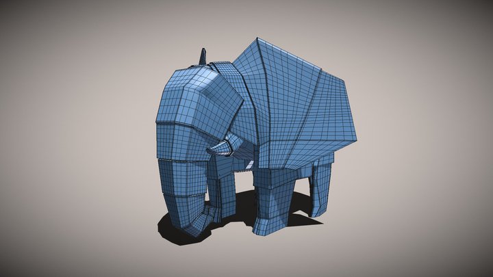 Kiwi's Dream Origami Elephant (Untextured) 3D Model