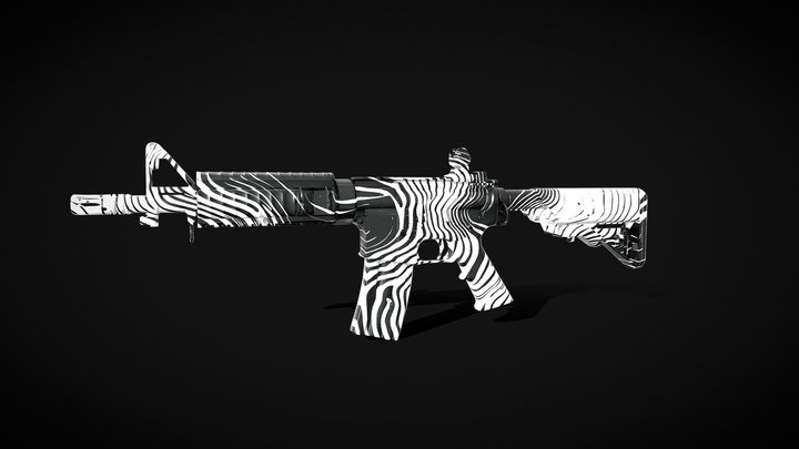 M4A4 ASM - PBR Metallic Roughness 3D Model