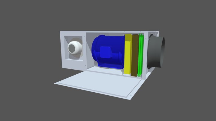 吊頂新風機_8英吋風機 3D Model