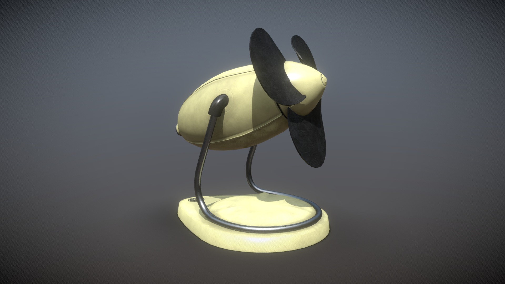 3D model Desktop fan 1 of 10 - This is a 3D model of the Desktop fan 1 of 10. The 3D model is about a light bulb with a black handle.