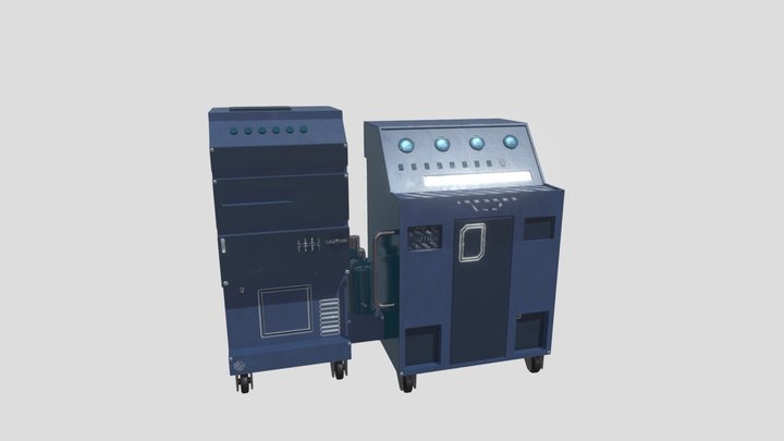 Lowpoly Industrial Interface 3D Model