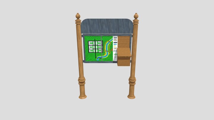 A2 Information Board 3D Model