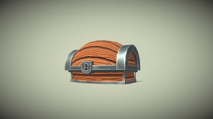 Stylized Wooden Chest 3D Model