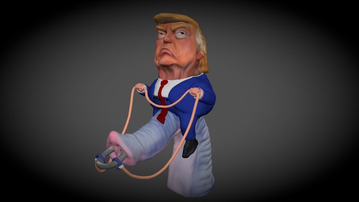 Trump Caricature 3D Model