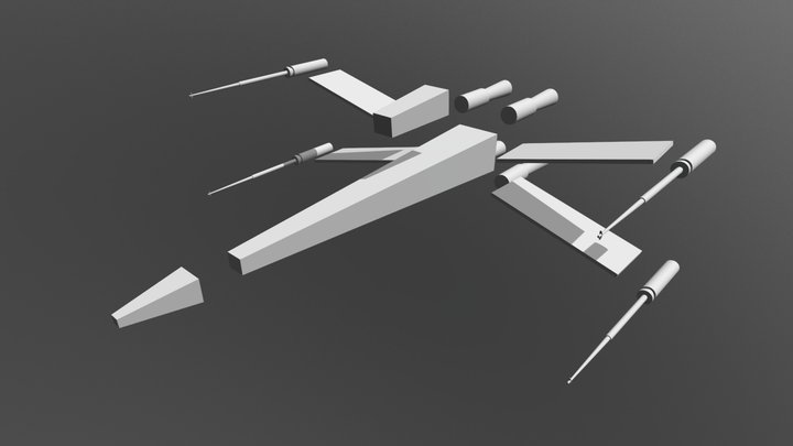 Xwing exploded view 3D Model