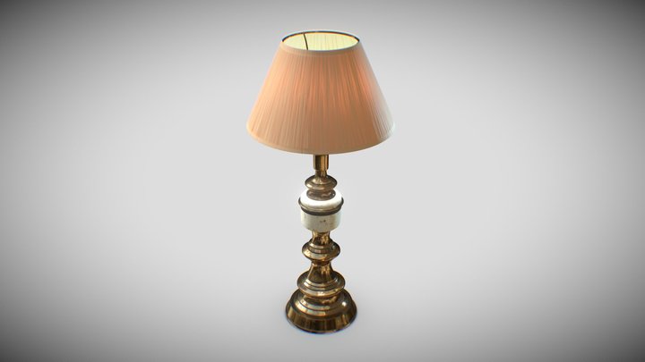 Photorealistic Vintage 1930s Stiffel Table Lamp 3D Model