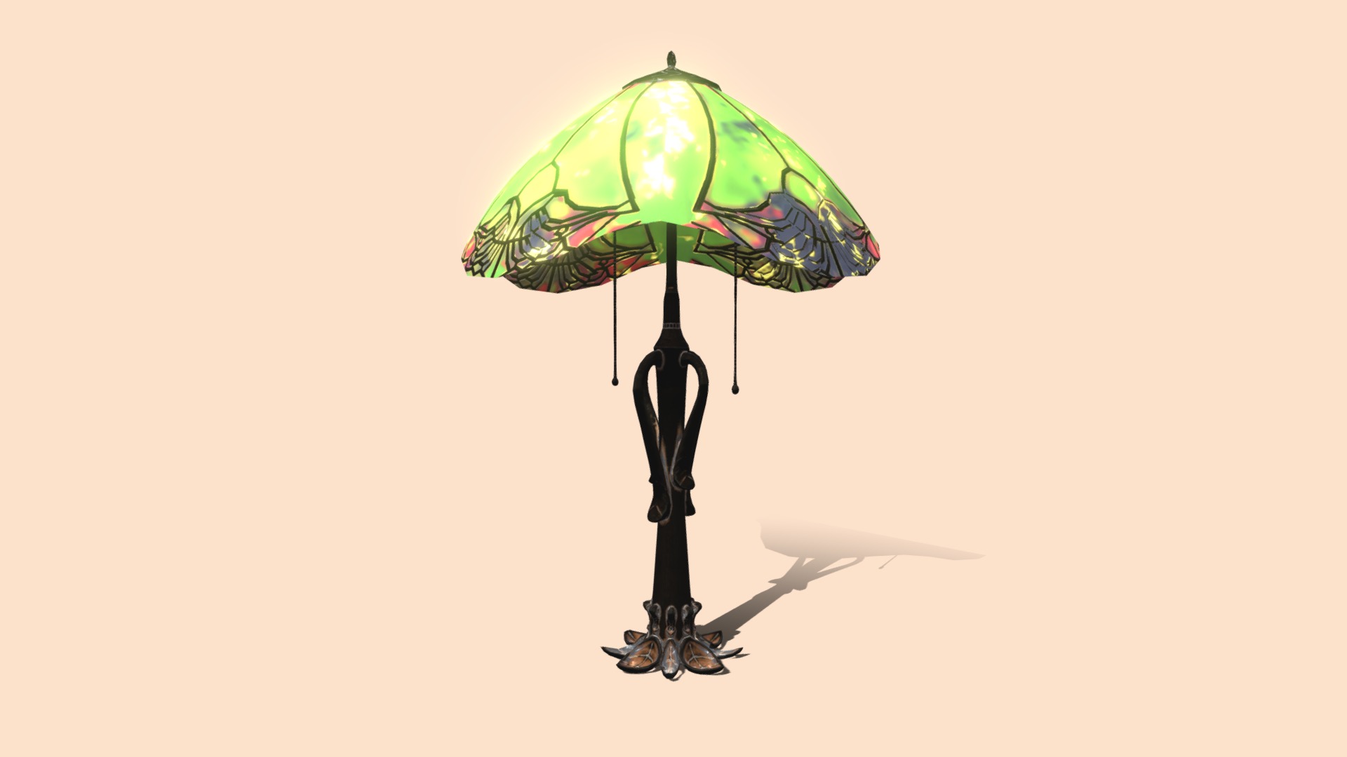 3D model Old Lamp - This is a 3D model of the Old Lamp. The 3D model is about a person holding an umbrella.