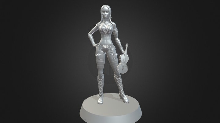 Female Violin Bard 3D print Model 3D Model