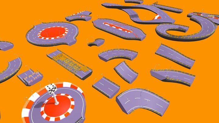 Modular Race Tracks 3D Model